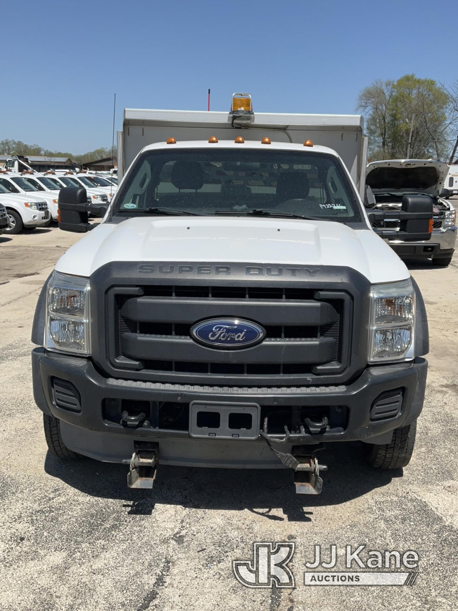 (South Beloit, IL) 2012 Ford F450 4x4 Dump Truck Not Running, Condition Unknown, Cranks, Check Engin