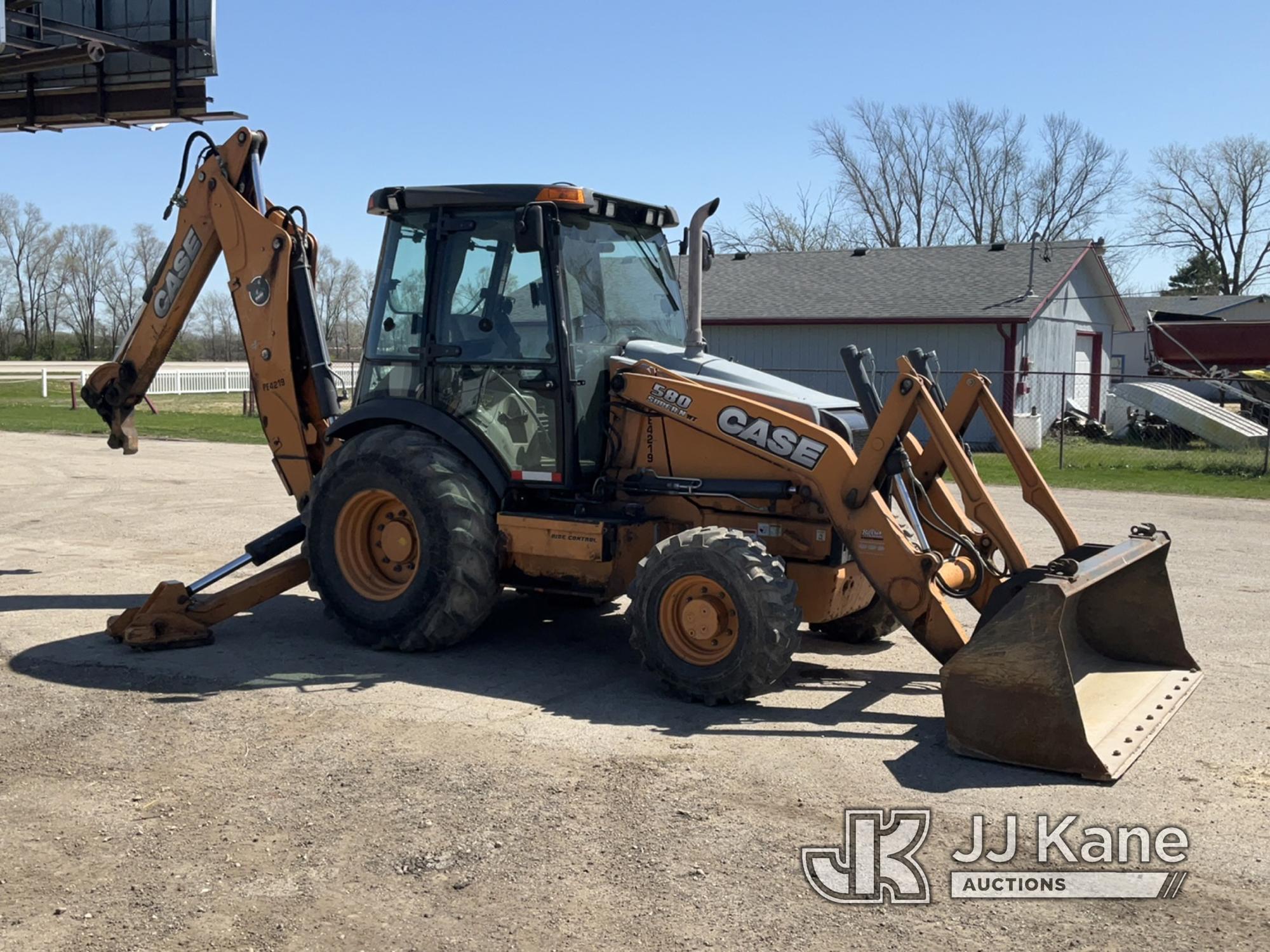 (South Beloit, IL) 2014 Case 580 Tractor Loader Backhoe Runs & Operates) (Rough Idle-Condition Unkno