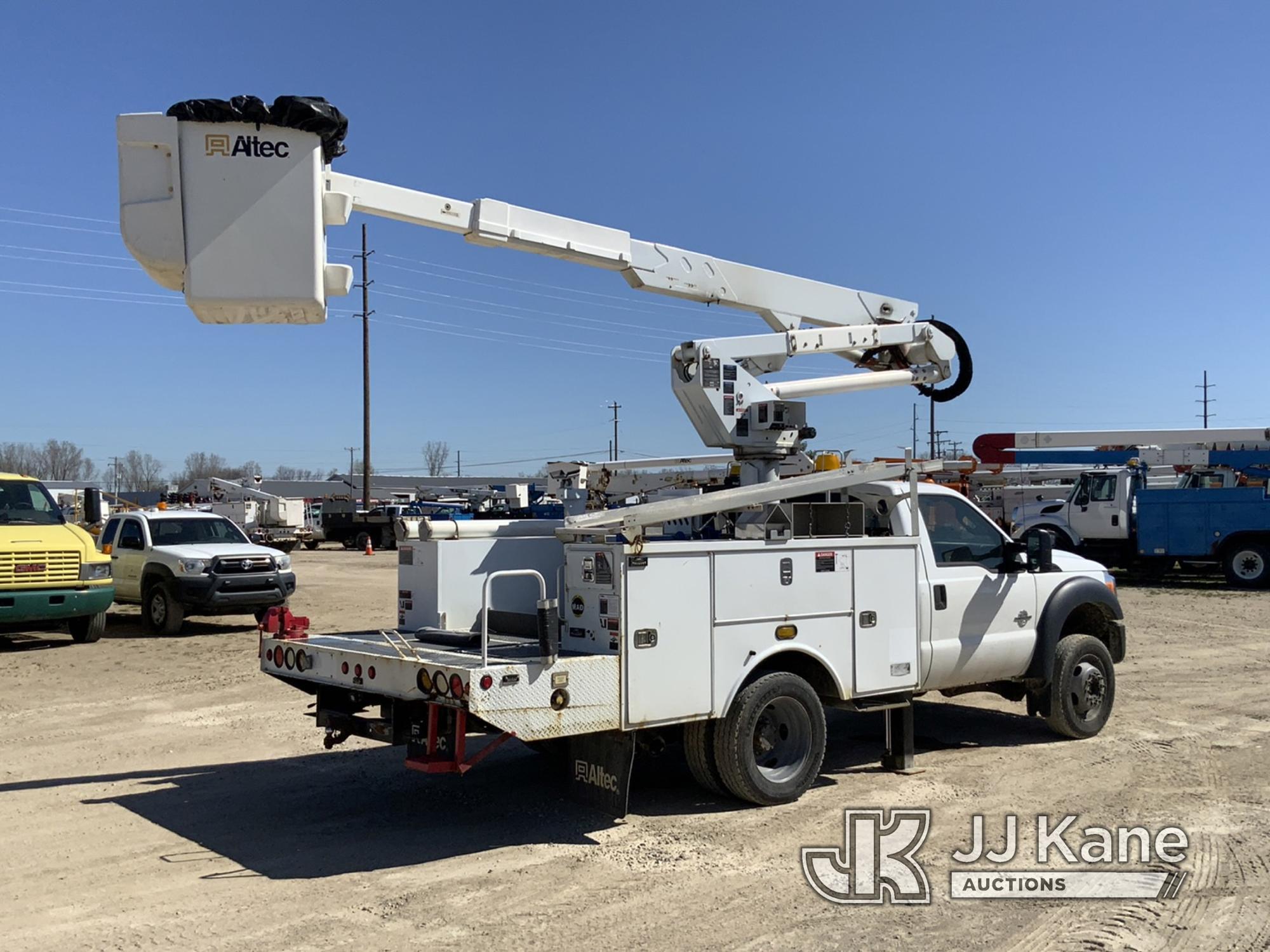 (Charlotte, MI) Altec AT37G, Articulating & Telescopic Bucket Truck mounted behind cab on 2014 Ford