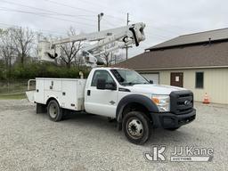 (Fort Wayne, IN) Altec AT37G, Articulating & Telescopic Bucket Truck mounted behind cab on 2015 Ford
