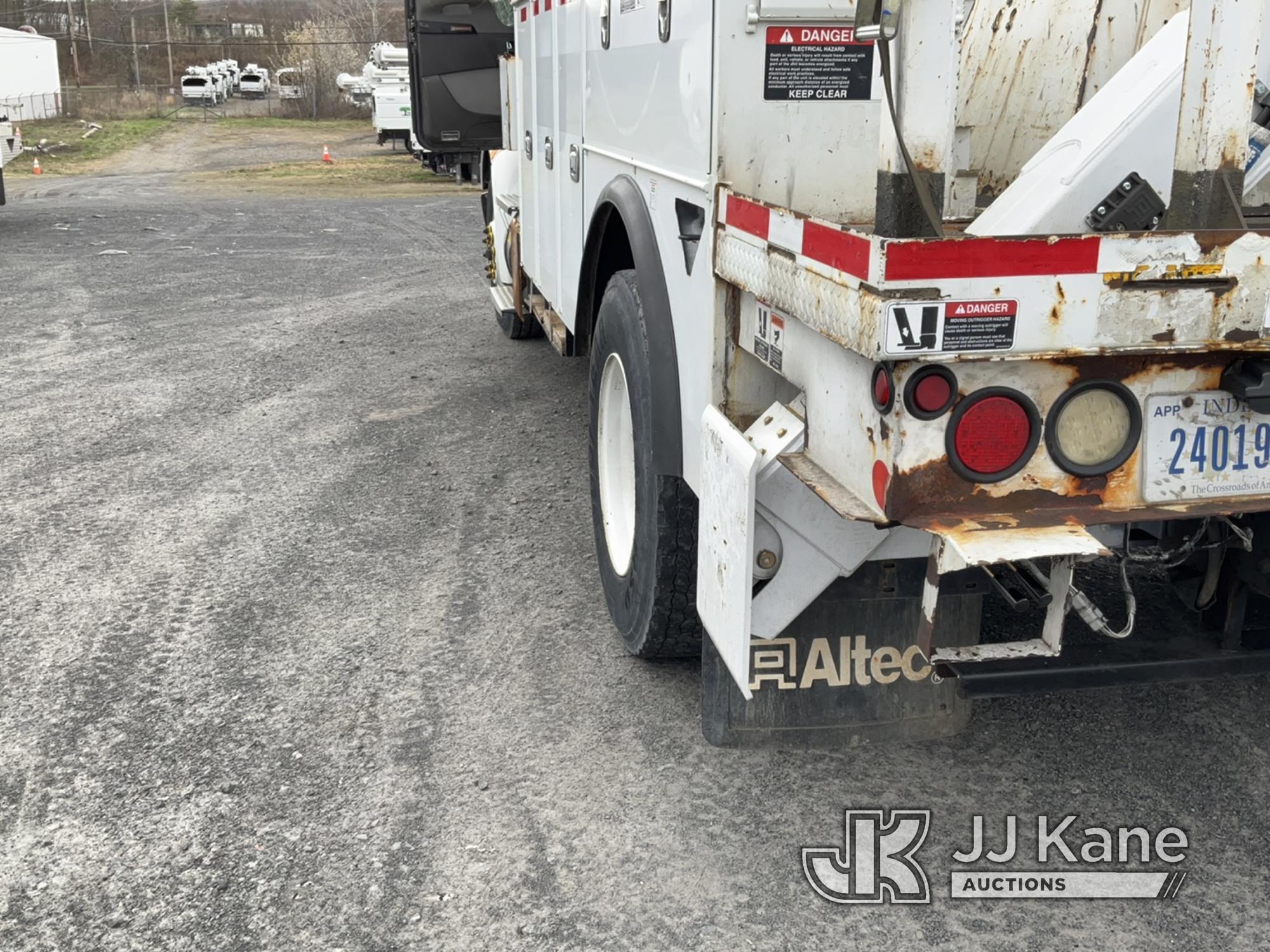 (Plains, PA) Altec DC47-TR, Digger Derrick rear mounted on 2016 Kenworth T370 Utility Truck Runs, Mo