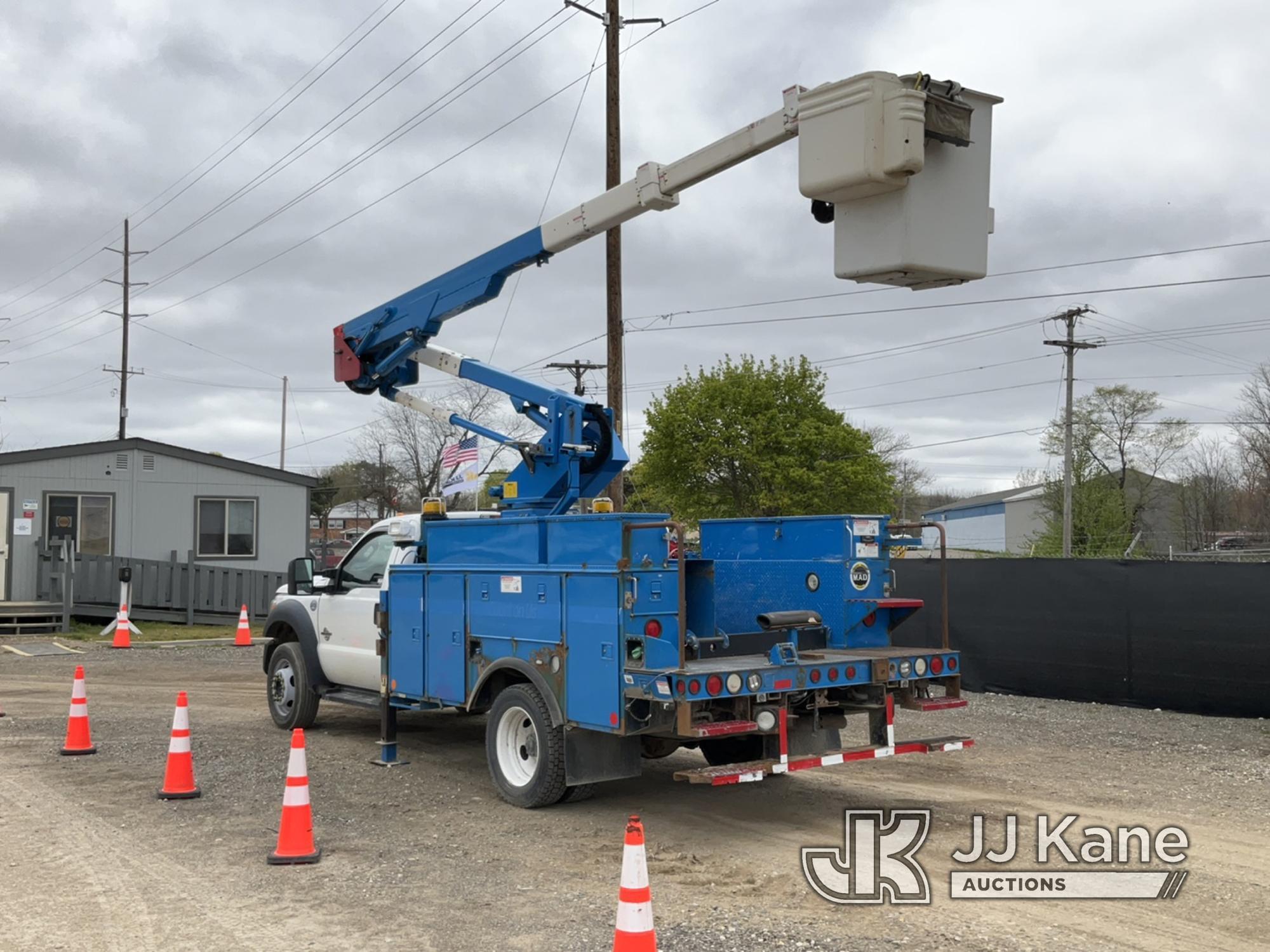 (Charlotte, MI) HiRanger LT38, Articulating & Telescopic Bucket Truck mounted behind cab on 2014 For