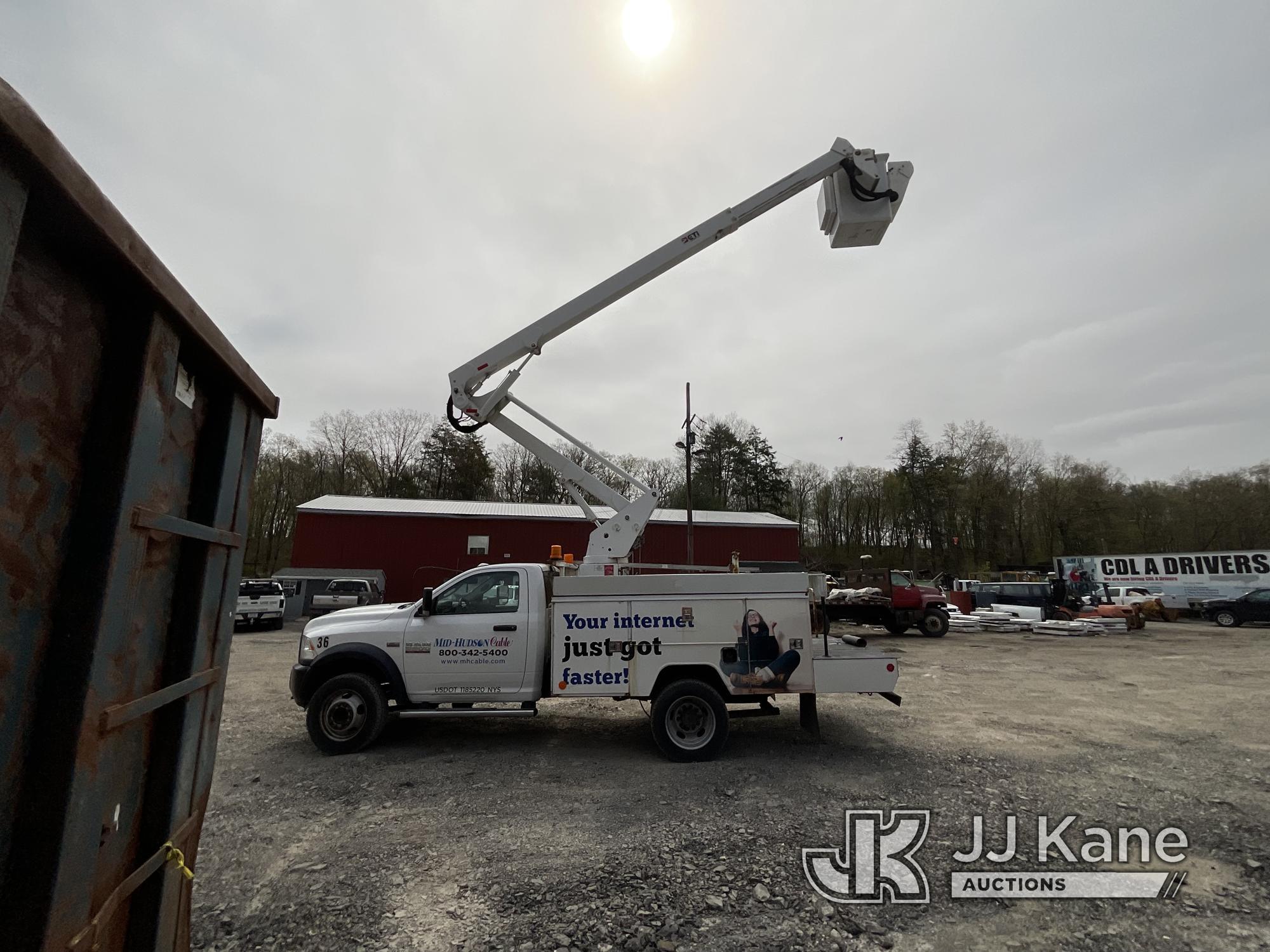 (Catskill, NY) ETI ETC40IH, Articulating & Telescopic Bucket Truck mounted behind cab on 2016 RAM 55