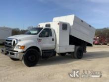 (Charlotte, MI) 2013 Ford F750 Chipper Dump Truck Runs, Moves, Dump Operates, Check Engine Light, Se