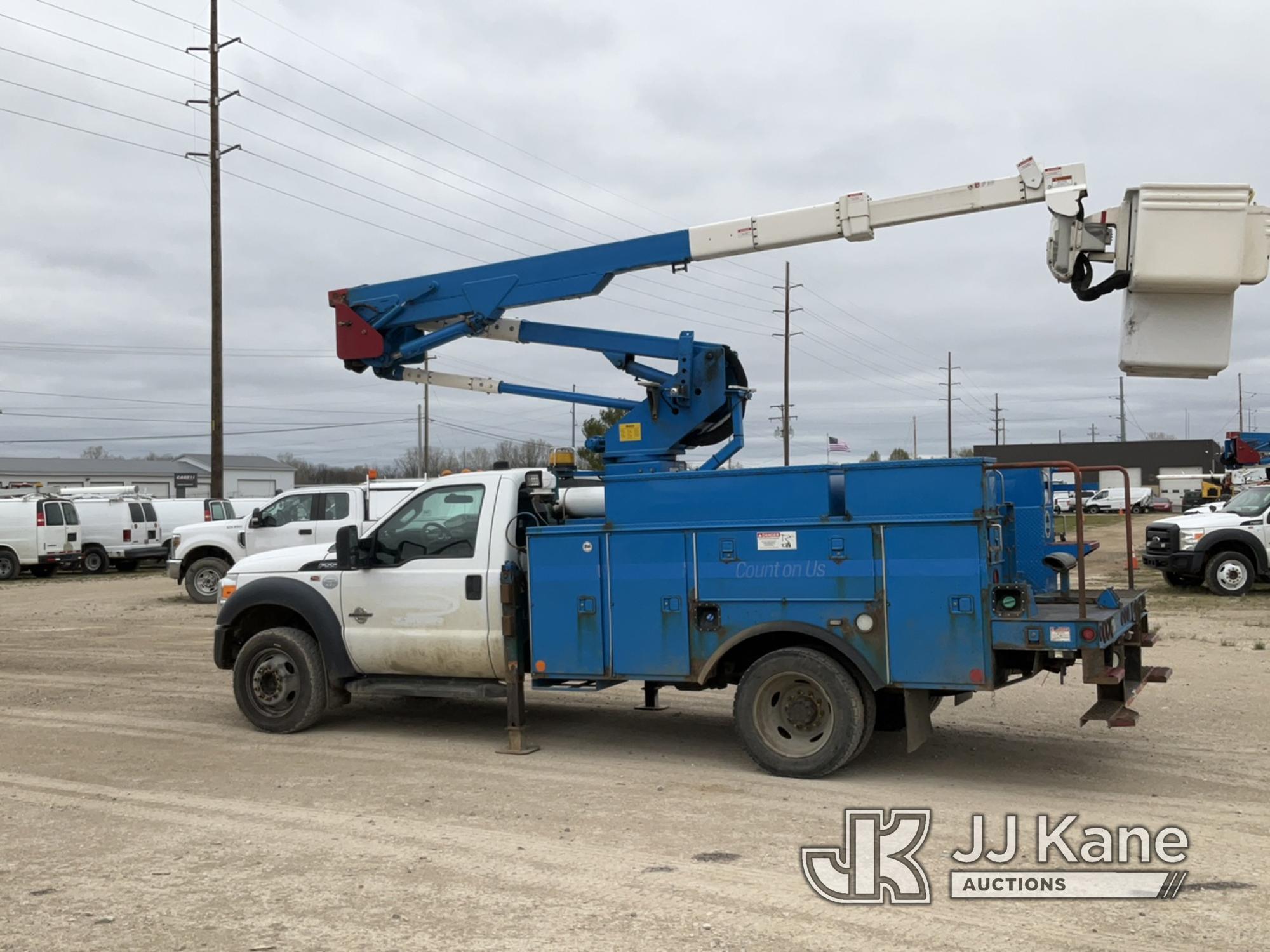(Charlotte, MI) HiRanger LT38, Articulating & Telescopic Bucket Truck mounted behind cab on 2015 For