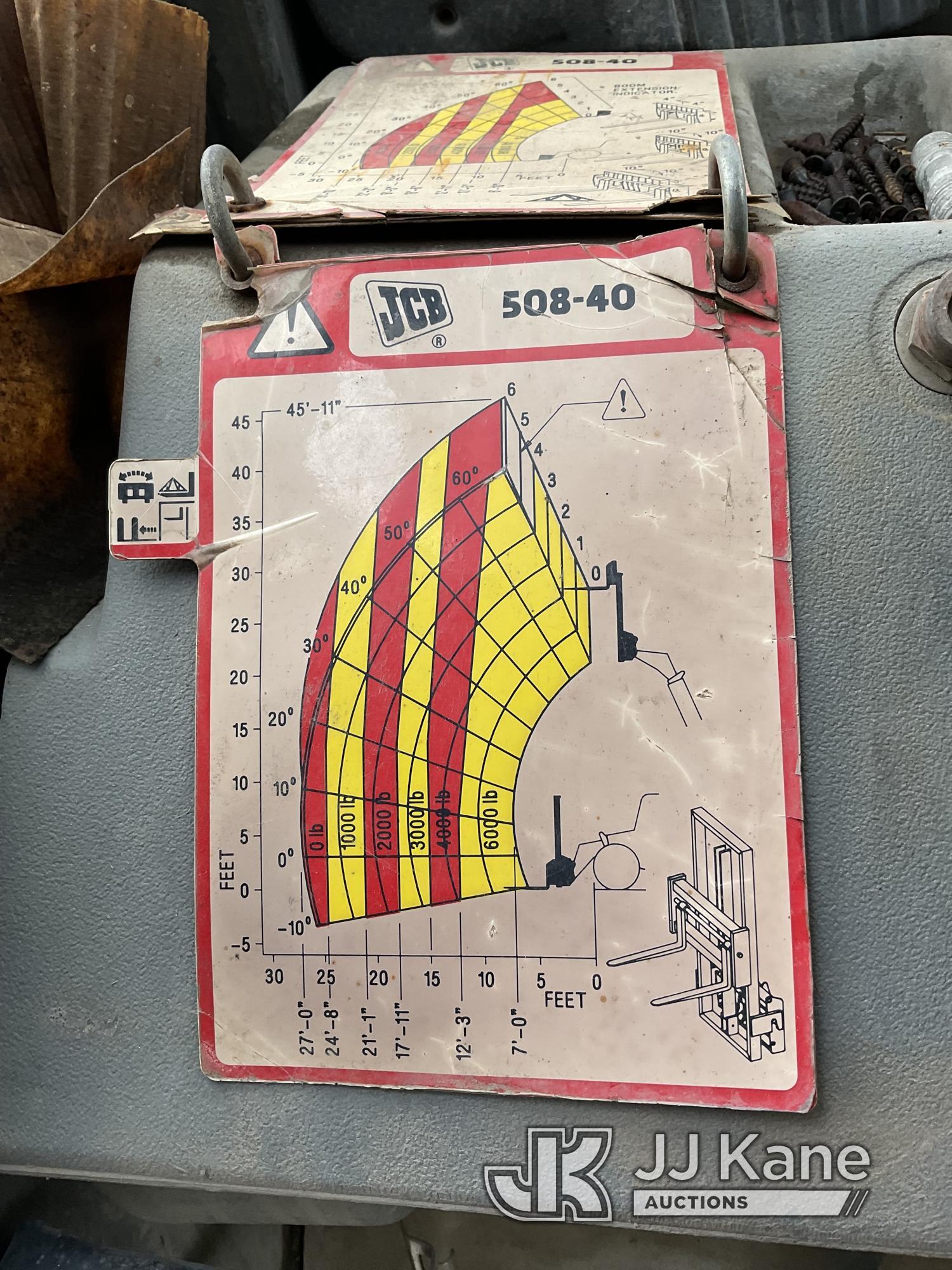 (Victor, NY) JCB 508-40 Rough Terrain Hydraulic Telescopic Forklift Runs, Moves & Operates) (Rust Da