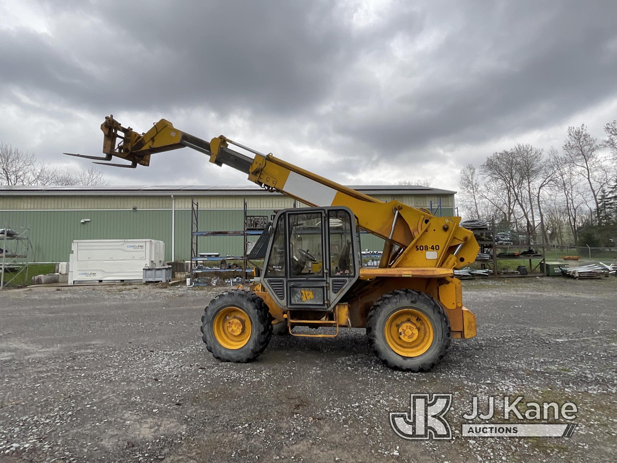 (Victor, NY) JCB 508-40 Rough Terrain Hydraulic Telescopic Forklift Runs, Moves & Operates) (Rust Da