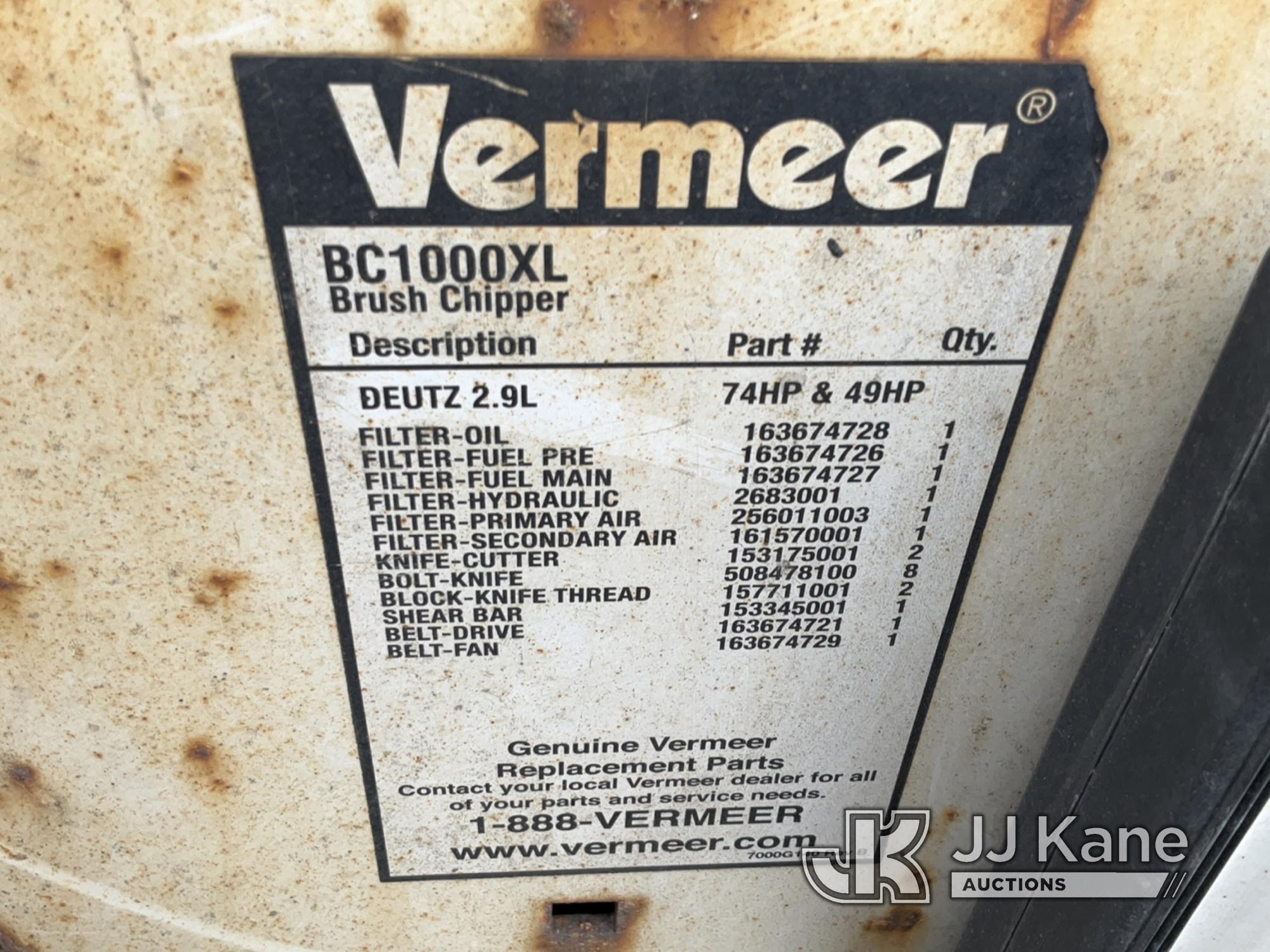 (Charlotte, MI) 2016 Vermeer BC1000XL Chipper (12in Drum) No Title, Condition Unknown, No Crank With