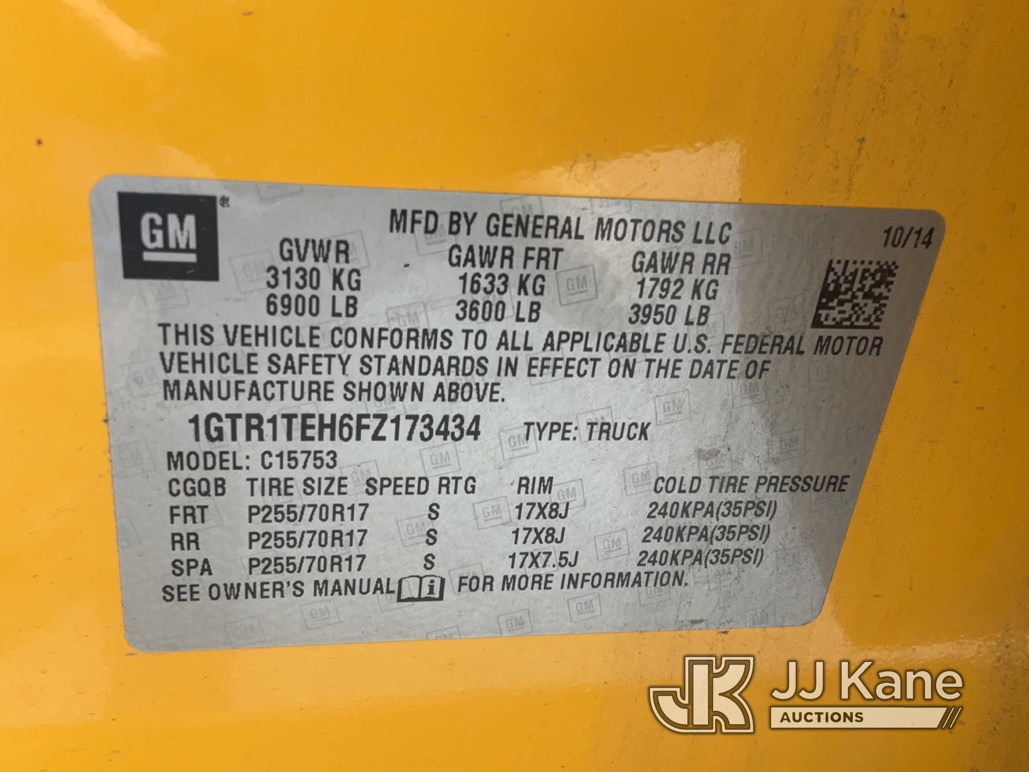 (Jurupa Valley, CA) 2015 GMC Sierra 1500 Extended-Cab Pickup Truck Not Running , Bad Engine , Electr