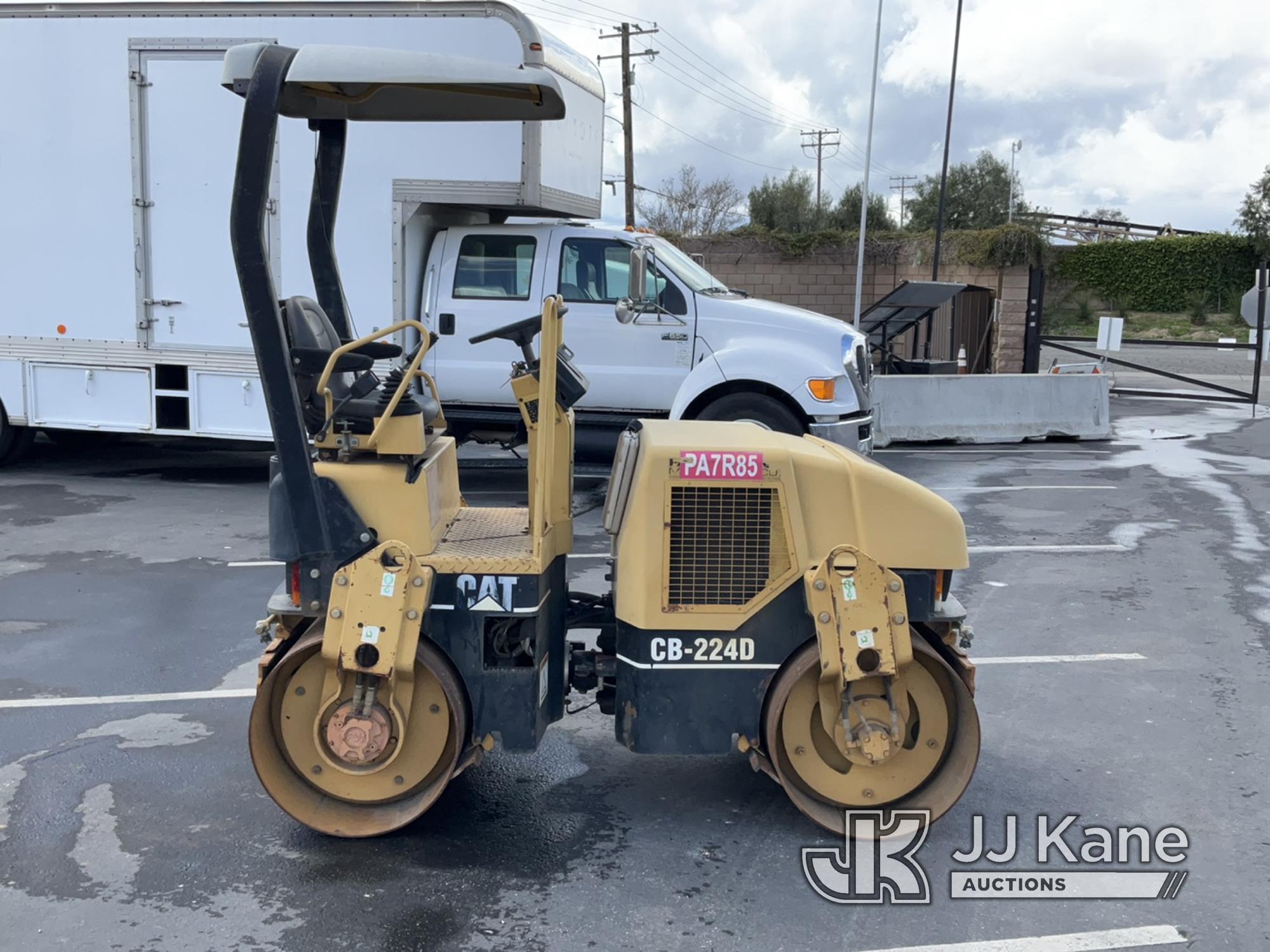 (Jurupa Valley, CA) Caterpillar Double-Drum Roller Runs & Operates