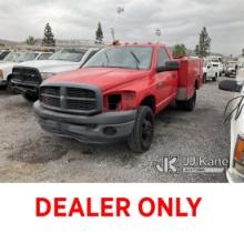 (Jurupa Valley, CA) 2010 Dodge RAM 3500 Service Truck Not Running, Front End Wrecked, Check Engine L