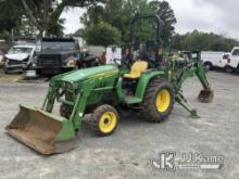 (Charlotte, NC) 2020 John Deere 3032E MFWD Mini Tractor Loader Backhoe Runs, Moves & Operates) (Miss