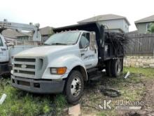 (Austin, TX) 2004 Ford F750 Dump Truck Not Running, Condition Unknown) (Missing Batteries.