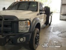 (Florence, SC) 2015 Ford F550 4x4 Extended-Cab Flatbed Truck Runs Rough, Moves) (Per Seller: Red-Tag