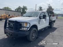 (Albertville, AL) 2017 Ford F350 4x4 Extended-Cab Flatbed Truck Runs & Moves, Body Damage Pictured,