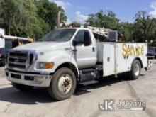 (Ocala, FL) 2015 Ford F750 Mechanics Service Truck Runs With Jumpstart, Bad Transmission Does Not Mo