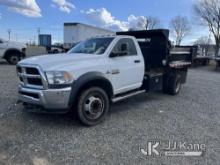(Charlotte, NC) 2017 Ram 5500 Dump Truck Wrecked) (Not Running, Condition Unknown) (No Key