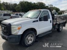 (Ocala, FL) 2011 Ford F350 Flatbed Truck Duke Unit) (Runs & Moves) (Air Conditioning Does Not Work