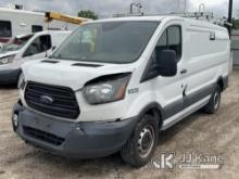 (Wichita, KS) 2017 Ford Transit-250 Cargo Van Runs) (Will Not Move, Cracked Windshield, Leaked Fluid
