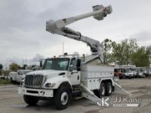 Altec AM55-E68, Over-Center Material Handling Elevator Bucket Truck mounted behind cab on 2006 Inter