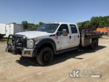 2016 Ford F550 4x4 Crew-Cab Flatbed Truck Runs, Moves, Drivers Side Rear Door Will Not Open. Seller 