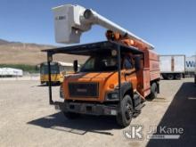 Altec LRV56, Over-Center Bucket Truck mounted behind cab on 2008 GMC C7500 Chipper Dump Truck Not Ru