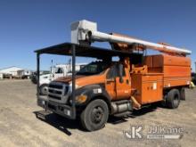 (Keenesburg, CO) Altec LR760E70, Over-Center Bucket mounted behind cab on 2013 Ford F750 Chipper Dum
