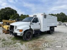 (Chester, VA) 2015 Ford F750 Chipper Dump Truck Not Running, Will Not Start) (Dash Apart, Hood Damag