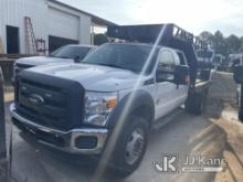 (Villa Rica, GA) 2013 Ford F550 4x4 Crew-Cab Flatbed Truck Runs & Moves) (Check Engine Light On, Bod