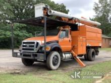 (Graysville, AL) Altec LR7-56, Over-Center Bucket Truck mounted behind cab on 2015 Ford F750 Chipper