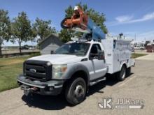 Altec AT37G, Articulating & Telescopic Bucket Truck mounted behind cab on 2011 Ford F550 4x4 Dual Wh