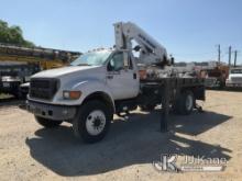 Autocrane A72A, Knuckleboom Crane mounted behind cab on 2003 Ford F750 Flatbed Truck Runs, Moves & O