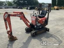 2015 Kubota K008-3 Mini Hydraulic Excavator Runs, Moves, Operates, Foot Controls-Sticky