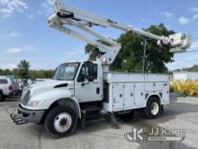 Altec TA45M, Articulating & Telescopic Material Handling Bucket Truck mounted behind cab on 2014 Int