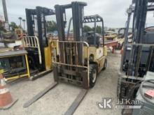 1999 Yale Forklift Solid Tired Forklift Not Running, Engine Turns Over, Missing Propane Tank