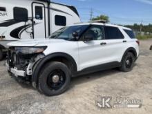 2020 Ford Explorer AWD Police Interceptor 4-Door Sport Utility Vehicle Wrecked, Airbags Deployed, No