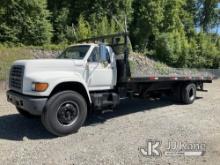 1997 Ford F800 Roll Back Truck Runs, Moves & Operates) (Damaged Drivers Door Latch, Drivers Door Mis