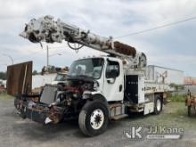 (Rome, NY) Altec DM47-BB, Digger Derrick rear mounted on 2014 Freightliner M2 106 4x4 Flatbed Truck