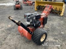 2010 Ditch Witch 100SX Walk-Behind Rubber Tired Cable Plow Runs & Moves, Rust Damage, No Key