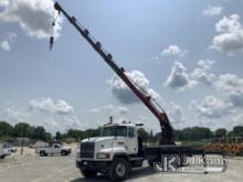 (Hawk Point, MO) Skyhook 130EXD, Telescopic Sign Crane rear mounted on 1997 Mack CL713 T/A Flatbed/U