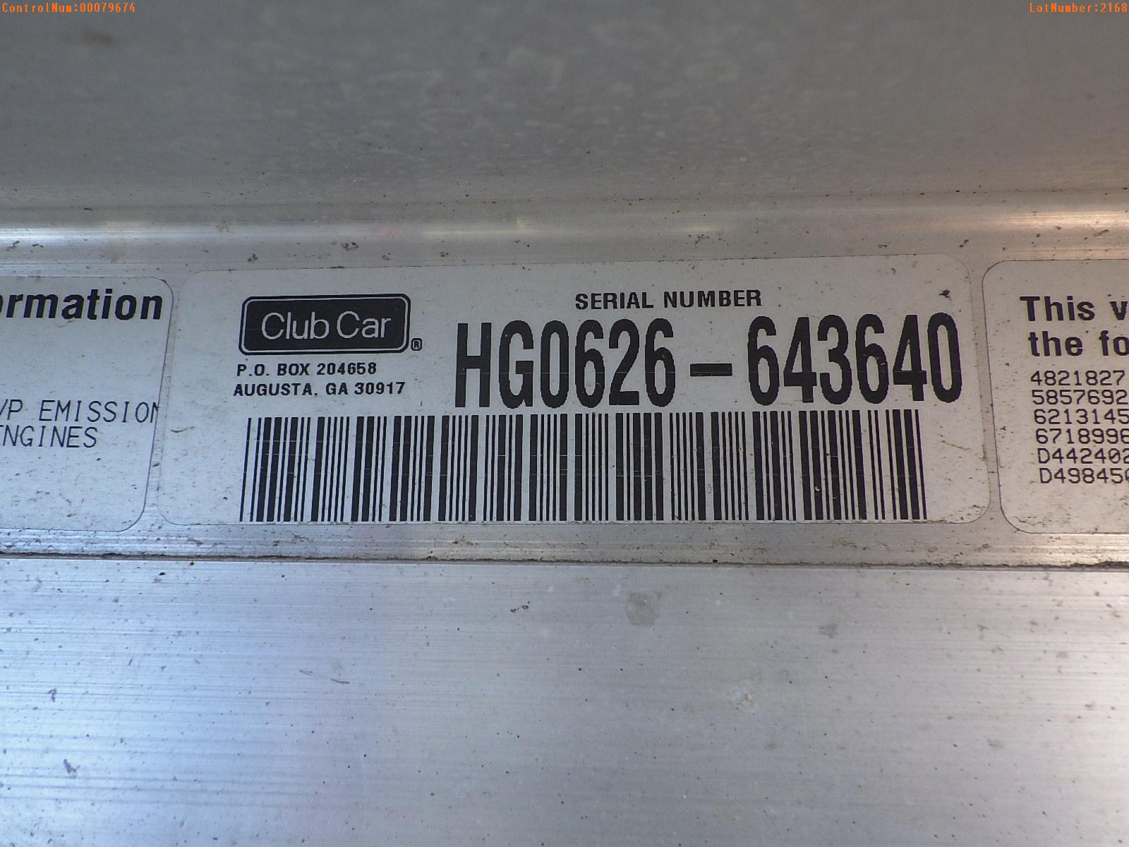 5-02168 (Equip.-Cart)  Seller:Private/Dealer CLUB CAR TURF 1 SIDE BY SIDE DUMP C