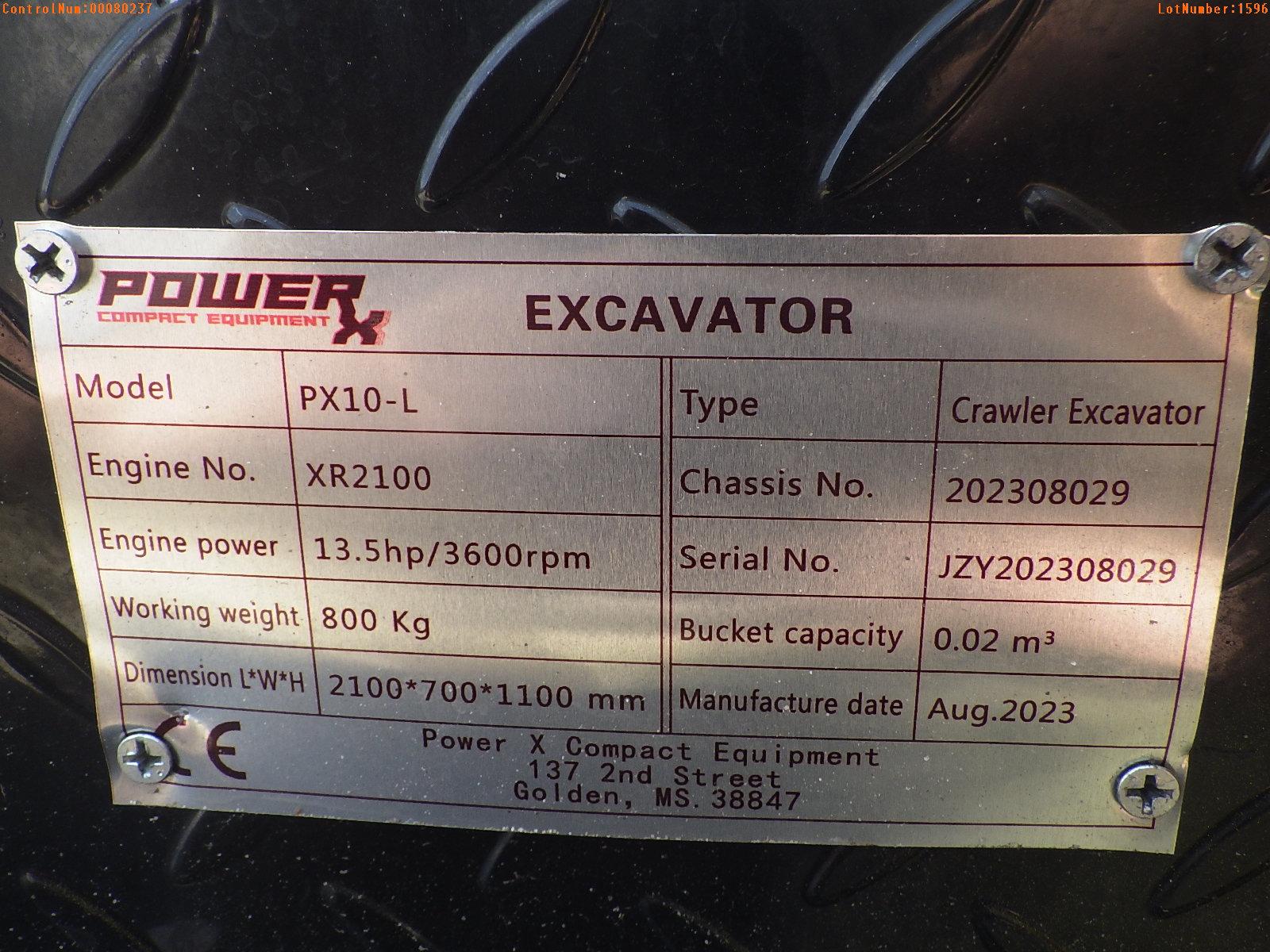 5-01596 (Equip.-Excavator)  Seller:Private/Dealer POWER-X PX10-L MINI EXCAVATOR