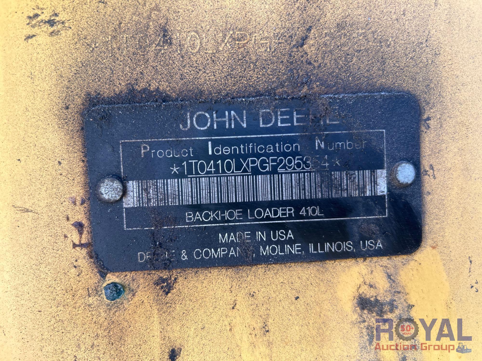 2016 John Deere 410L 4x4 Extendahoe Loader Backhoe