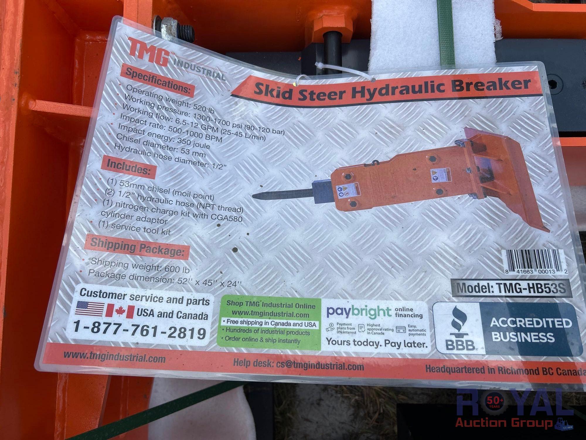2024 TMG HB53S Skid Steer Hydraulic Breaker Attachment
