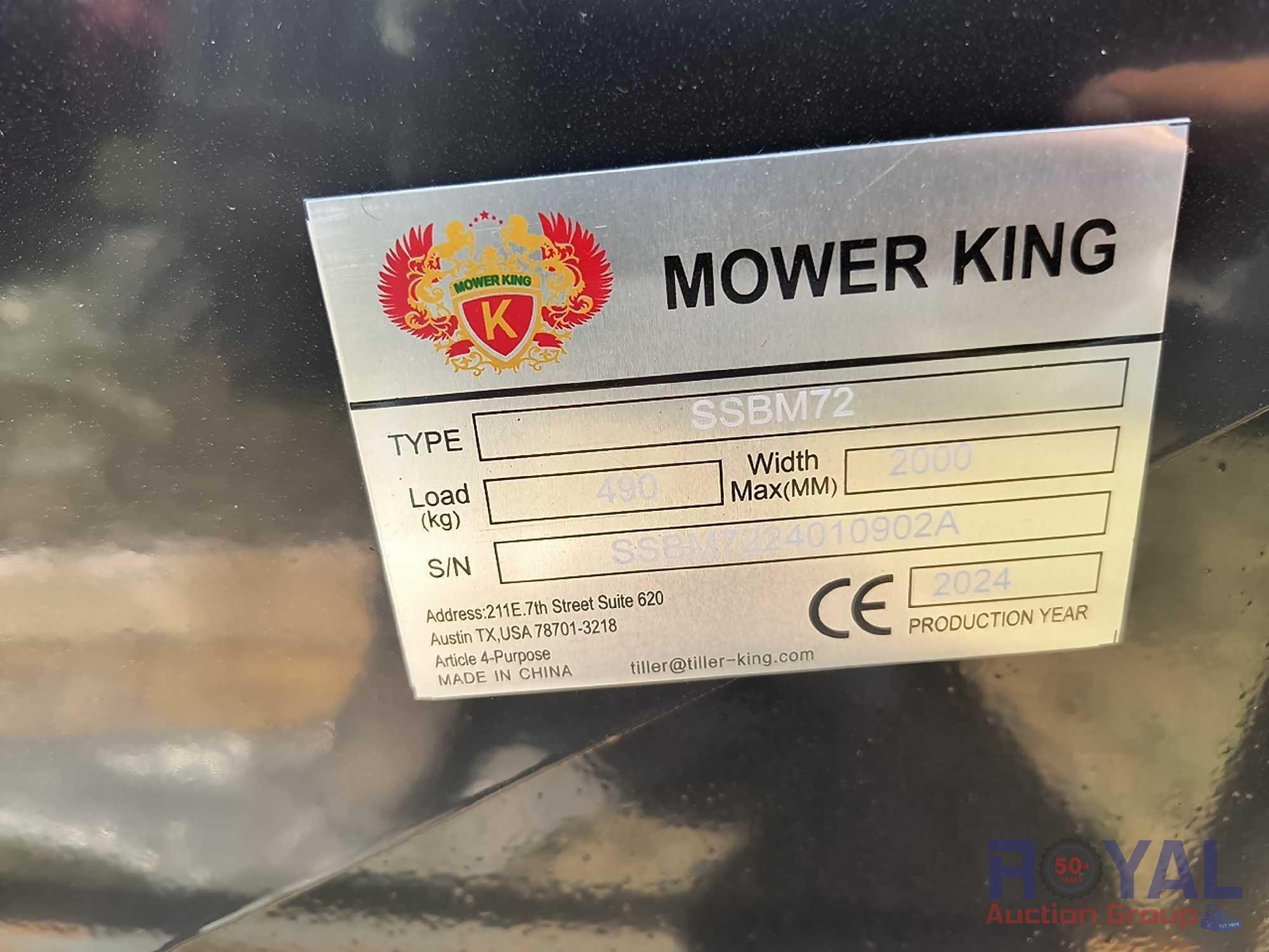 2024 Mower King SSBM72 72in Skid Steer Box Broom Sweeper Attachment