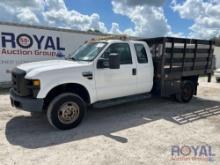 2009 Ford F350 4x4 Ext Cab Flatbed Truck