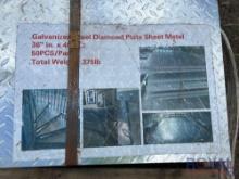 Galvanized steel diamond plate sheet metal 36in x 49in 50 pieces