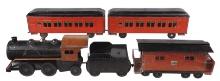 Toy Train, Cor-Cor engine, tender, 2 Pullmans & caboose #62-28, Cor-Cor Toy