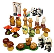 Salt & Pepper Shakers (12 Sets) Owl/animal/mushroom, Souvenir Of Washington