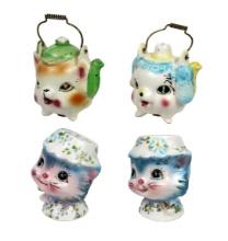 Salt & Pepper Shakers (2 Sets) Lefton's Miss Priss Kitty Cat, Mismatched Do